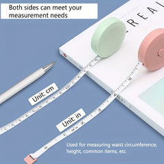 2pcs Pink Green 60 inch Soft Tape Measure Double Scale Body Measurement Tool