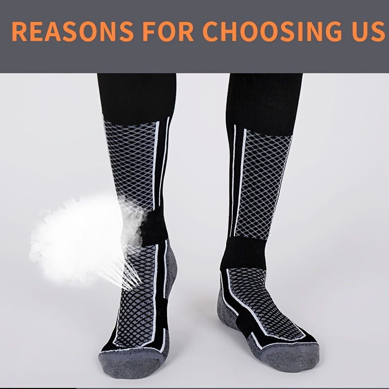 Heated Crew Boot Socks For Men Winter Warm Thermal Socks