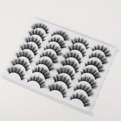 14 Pairs Wispy Cat Eye False Eyelashes Natural Faux Mink Lashes Multipack