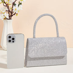 Glitter Satchel Bag Classic Handbag Chain Strap Banquet Bag