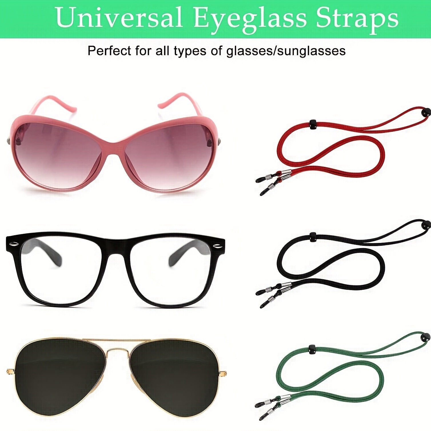 Adjustable Solid Glasses Chain Non Slip Eyewear Accessory