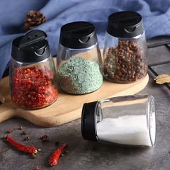 Glass Seasoning Jar with Shaker Lid for Kitchen