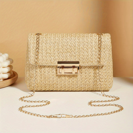 Casual Woven Handbag Solid Daily Shoulder & Crossbody Bag