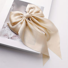 Large Satin Bow Hair Clip French Barrette Ponytail Accessories Women