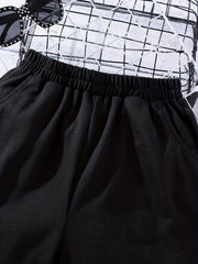 Girls Stacking Skull Print Sweat Shorts Halloween Clothes