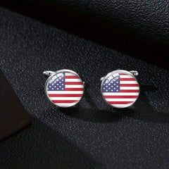 Men's Flag Pattern Cufflinks Shirt Cufflinks