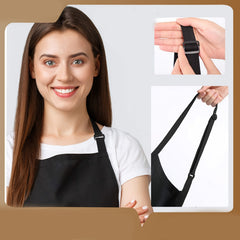 Polyester Apron Unisex Adjustable Cooking Apron Household Solid Apron