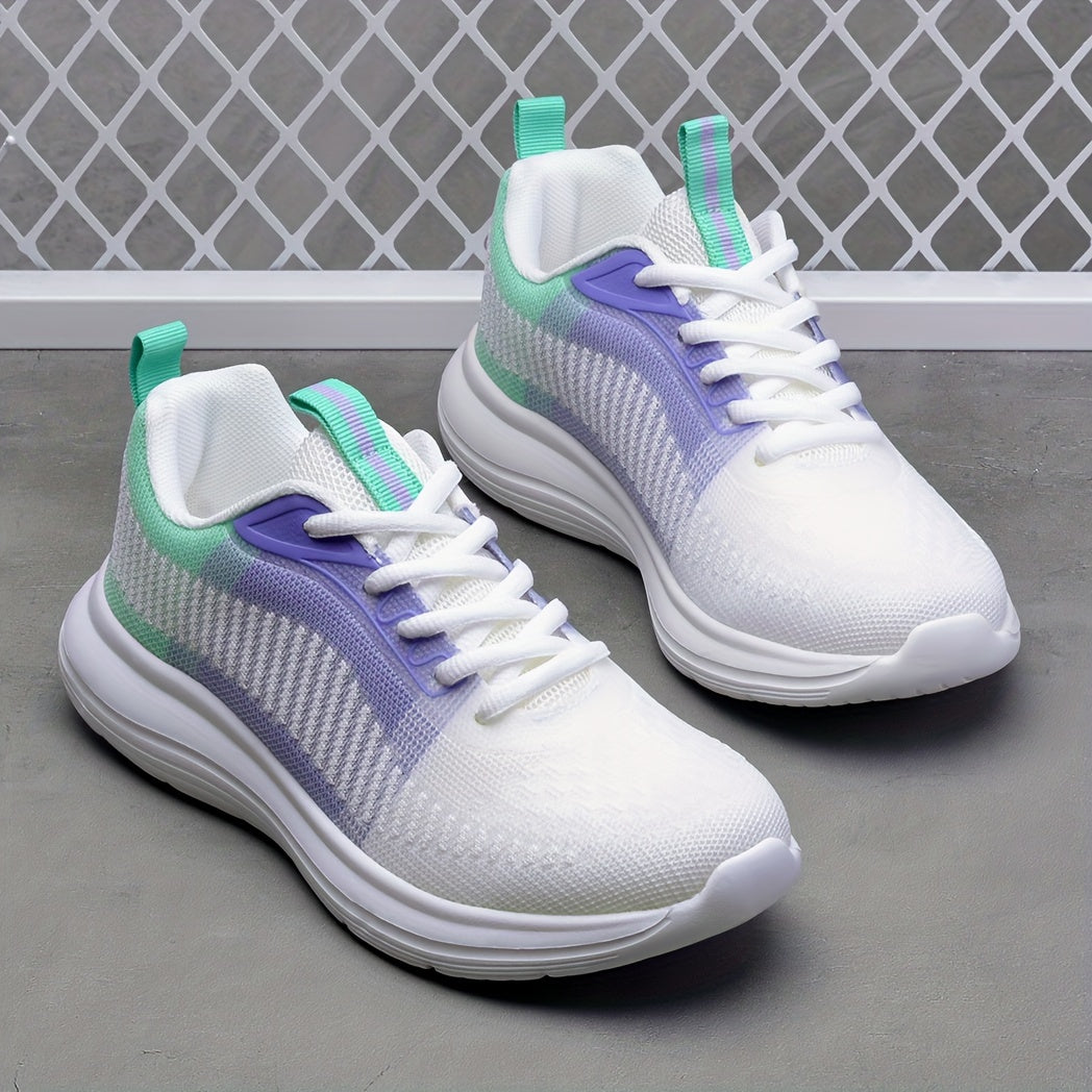 Women's Ombre Mesh Athletic Running Shoes Lace-up Casual Sneakers