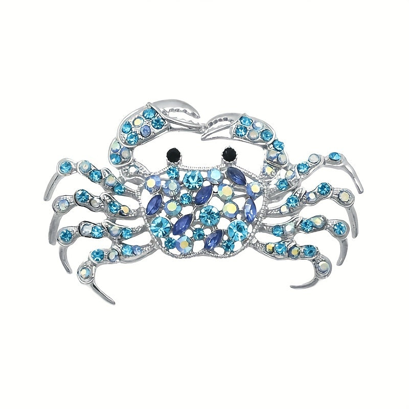 Crystal Crab Brooch Pin Men's Banquet Jewelry