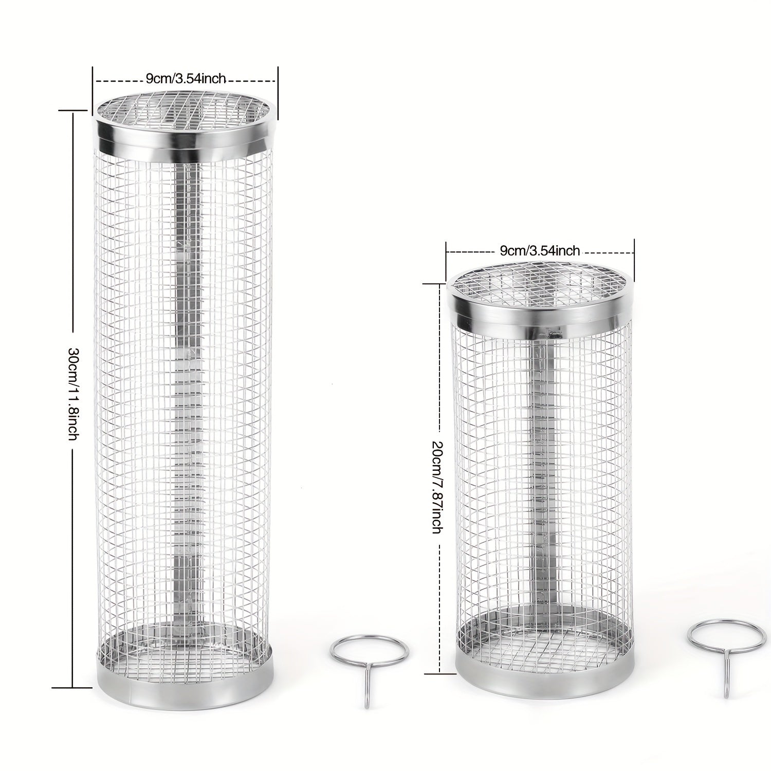 Stainless Steel Rolling Grill Basket for Vegetables and Fish