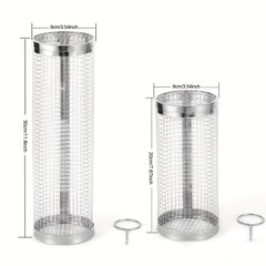 Stainless Steel Rolling Grill Basket for Vegetables and Fish