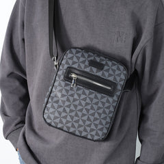 Men's Geometric Pattern Crossbody Messenger Bag Vintage Shoulder Bag