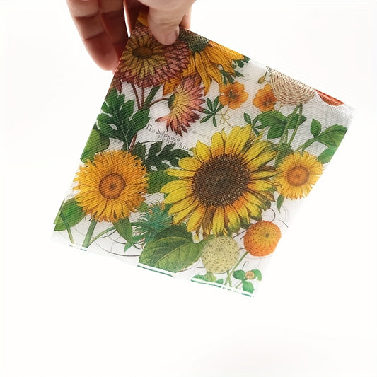 Sunflower Luncheon Napkins - 20pcs - Sunflower Theme Party Supplies