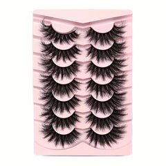 7 Pairs Fluffy Cluster Like False Eyelashes 19mm Thick Curling Makeup