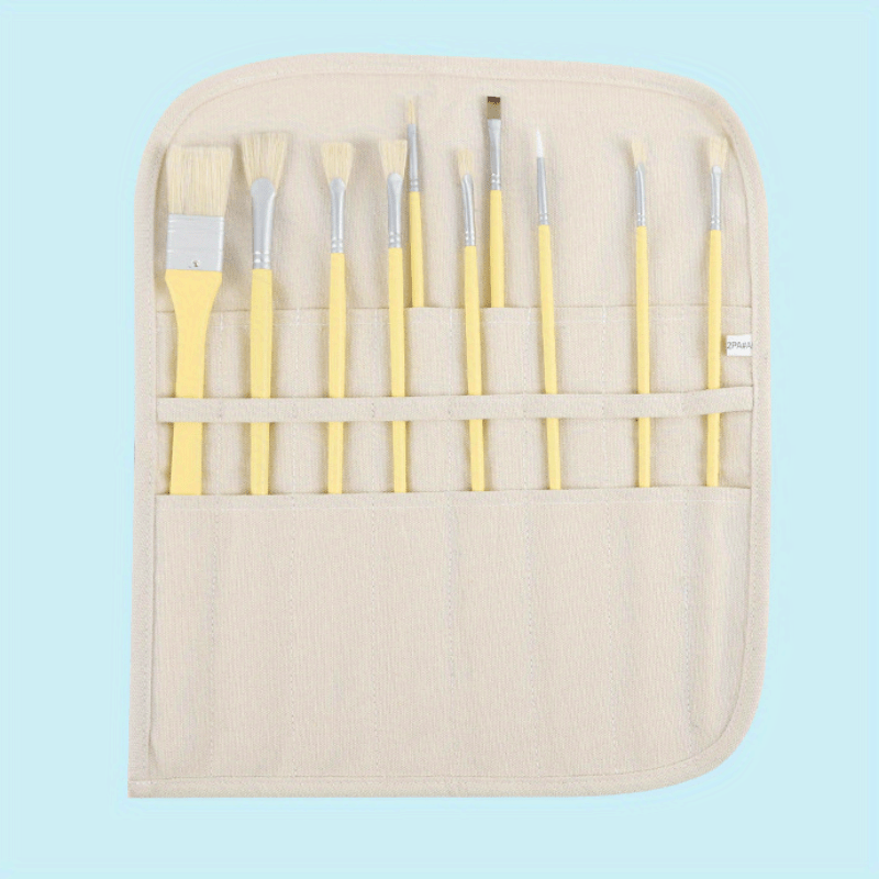 Canvas Paint Brush Holder Organizer 16 Slot Pockets Carry Pouch