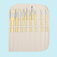 Canvas Paint Brush Holder Organizer 16 Slot Pockets Carry Pouch