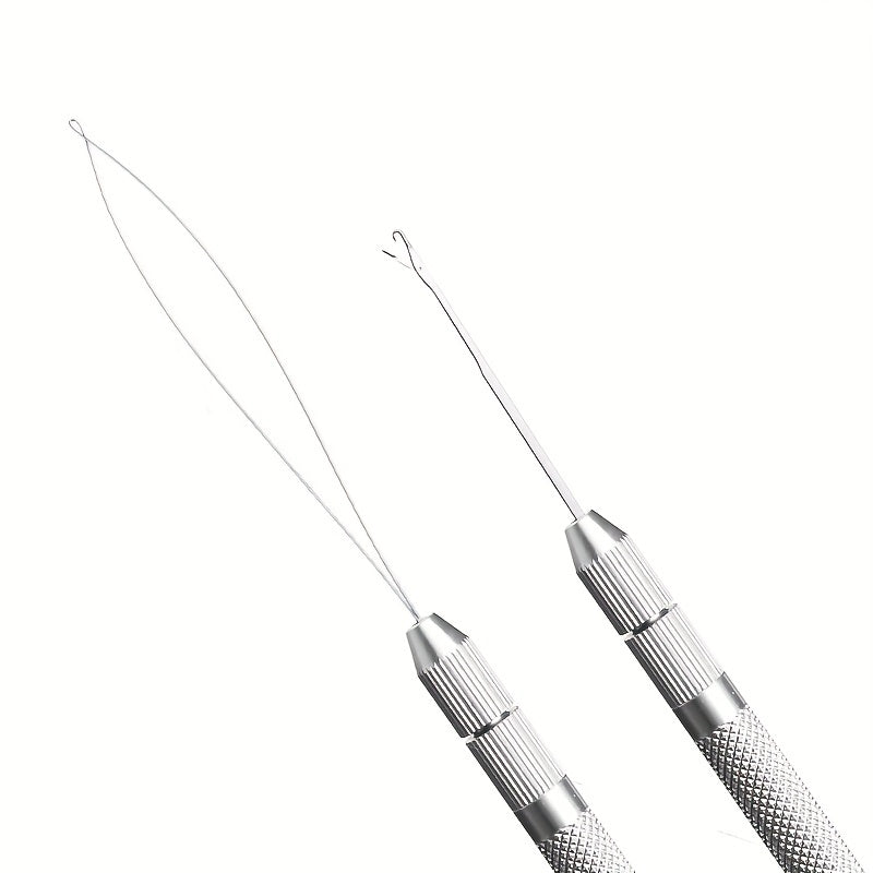 Hair Extension Tools Set 3 Needles Pulling Needle Loop Threader Ventilating Hold
