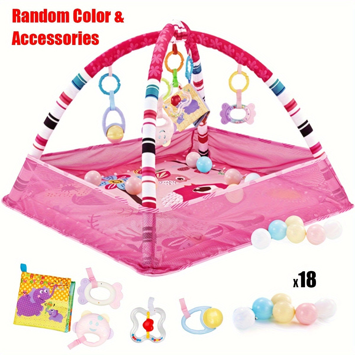Baby Playpen Gym Hanging Toys Activity Play Mat for Exercise Development