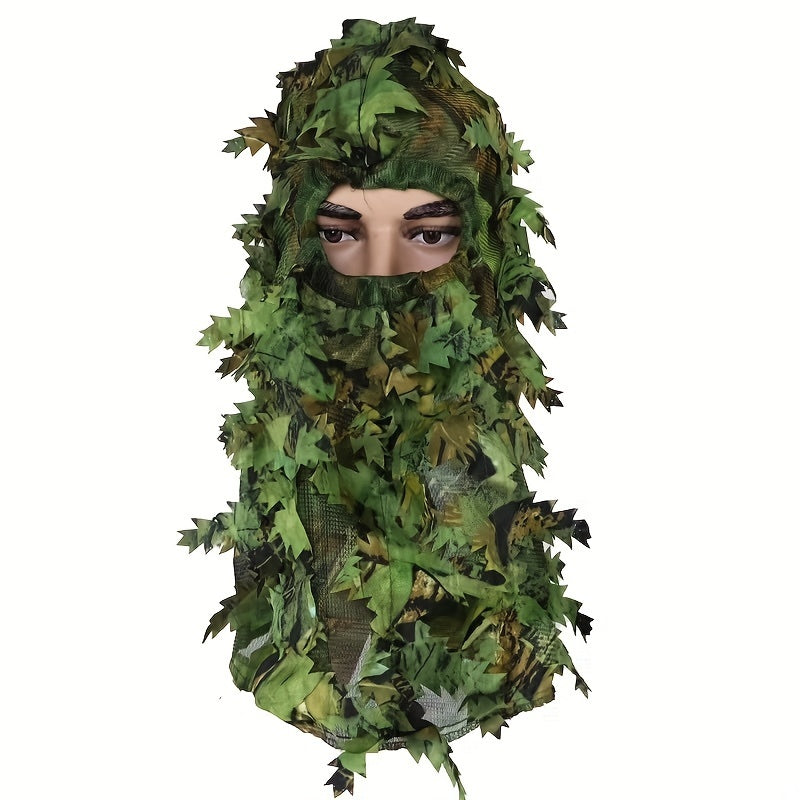 Camouflage Leafy Hat Ghillie Face Covering 3D Full Cover Camo Headwear