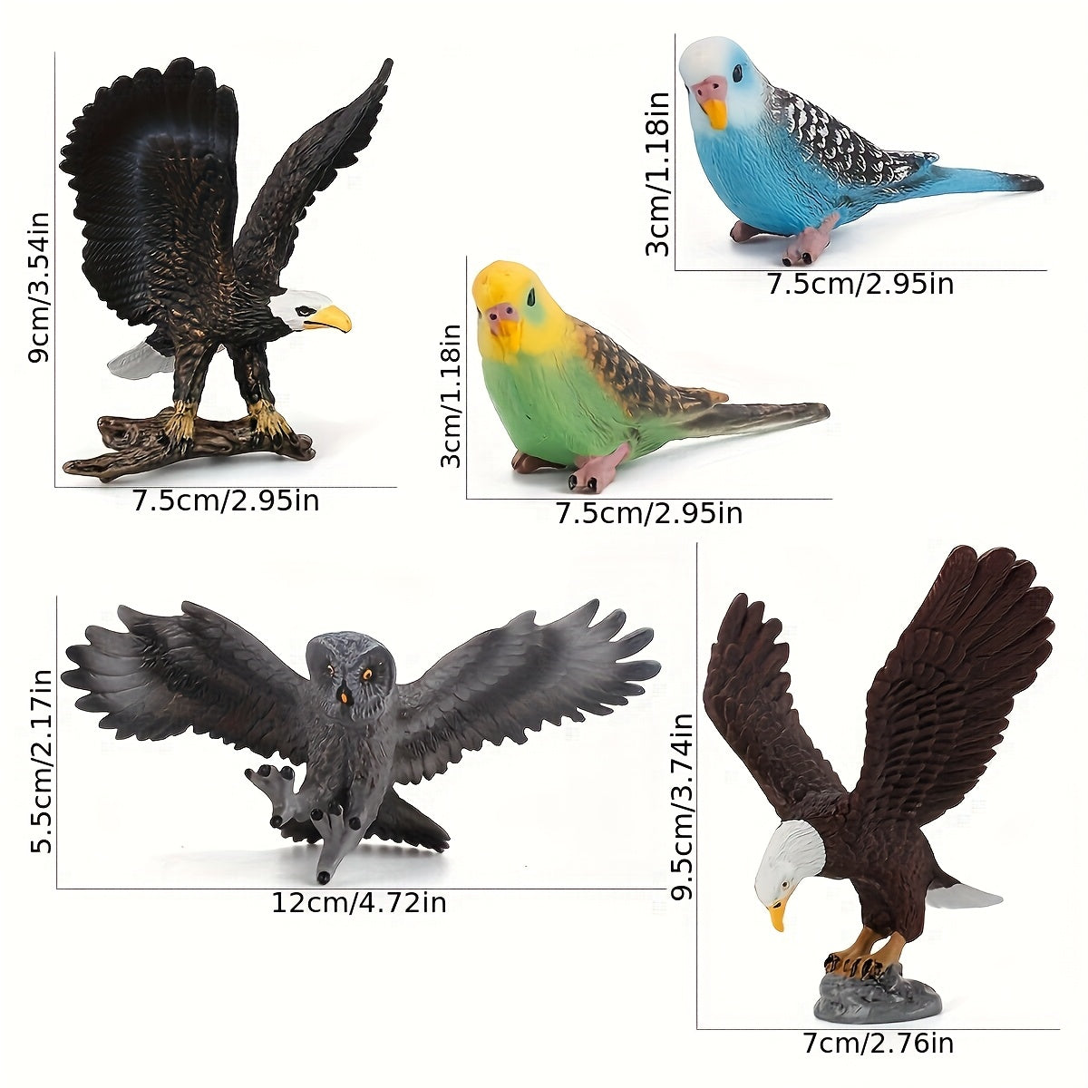 Bird Animal Solid Model Owl headed Vulture green Parrot