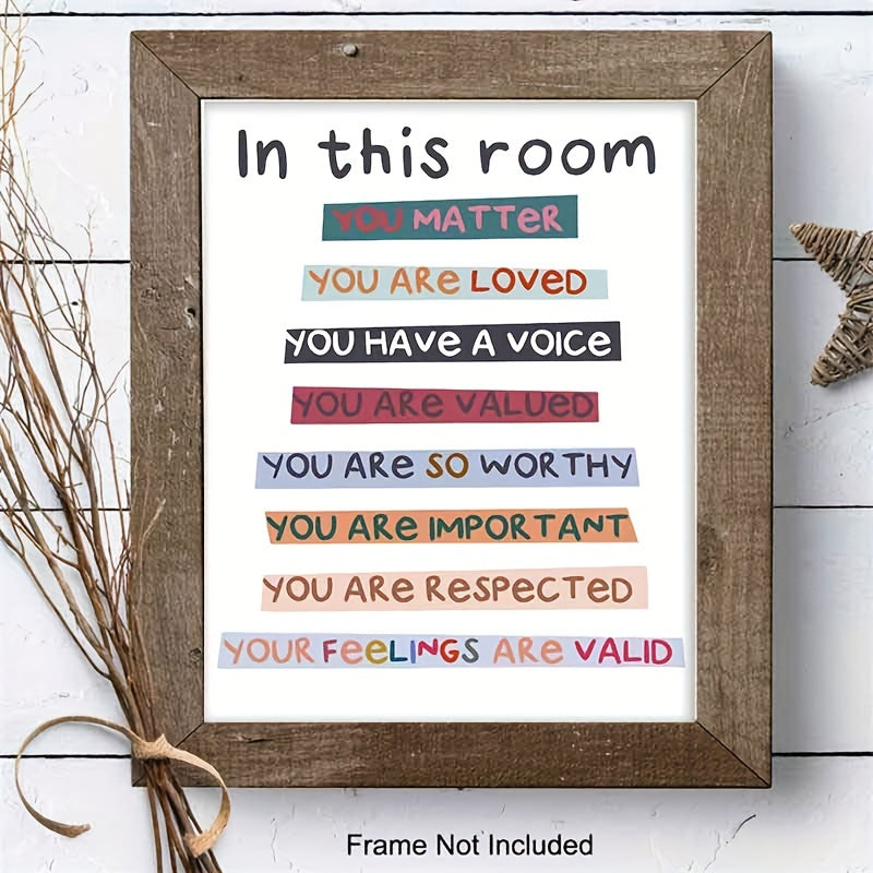 1pc In This Room Diversity Rainbow Poster Classroom Decor