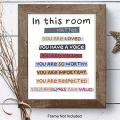 1pc In This Room Diversity Rainbow Poster Classroom Decor