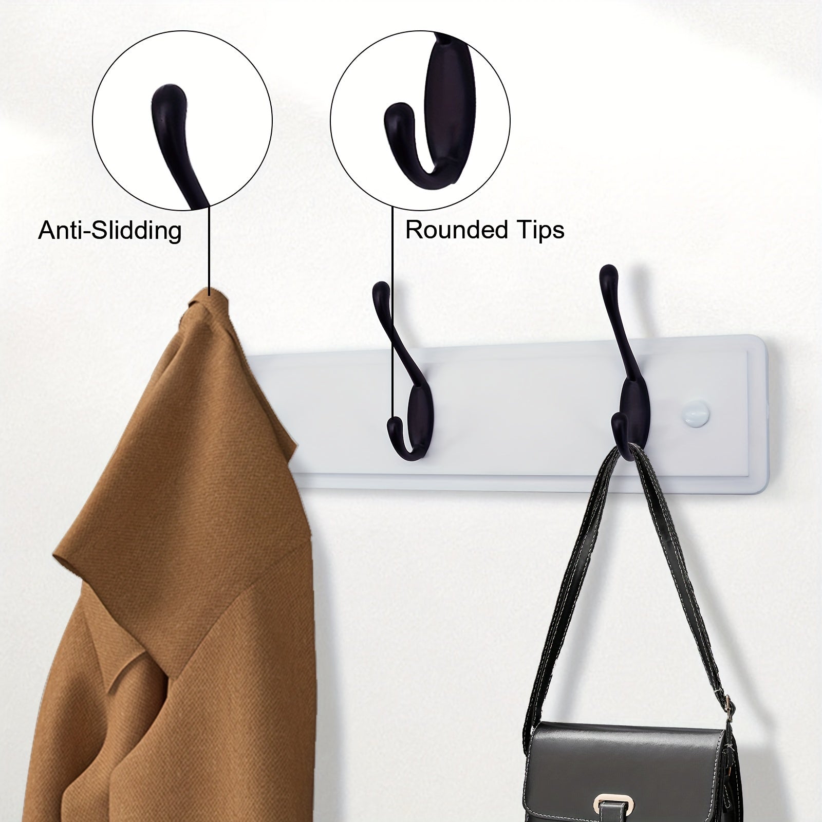 Wall Mounted Coat Rack 6 Hooks 40 64 Cm Coat & Hat Rack for Hallways Living
