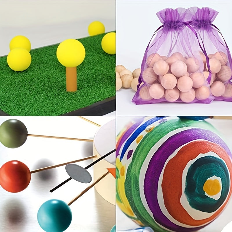 5pcs 3.0cm Unfinished Wooden Balls for Crafts and DIY Projects