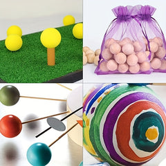 5pcs 3.0cm Unfinished Wooden Balls for Crafts and DIY Projects