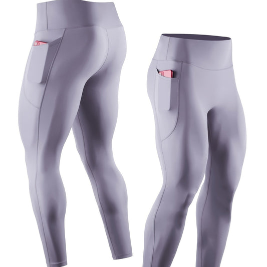 Men's High Waist Compression Sports Leggings Quick Dry Pants