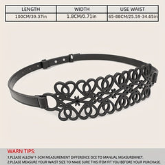 Vintage Hollow Out PU Belt Wide Waist Belt Girdle For Women
