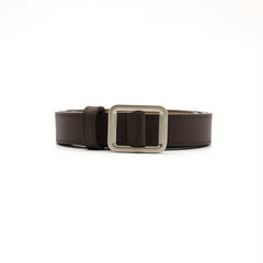 Non Porous Solid Square Buckle PU Leather Belt For Women Men
