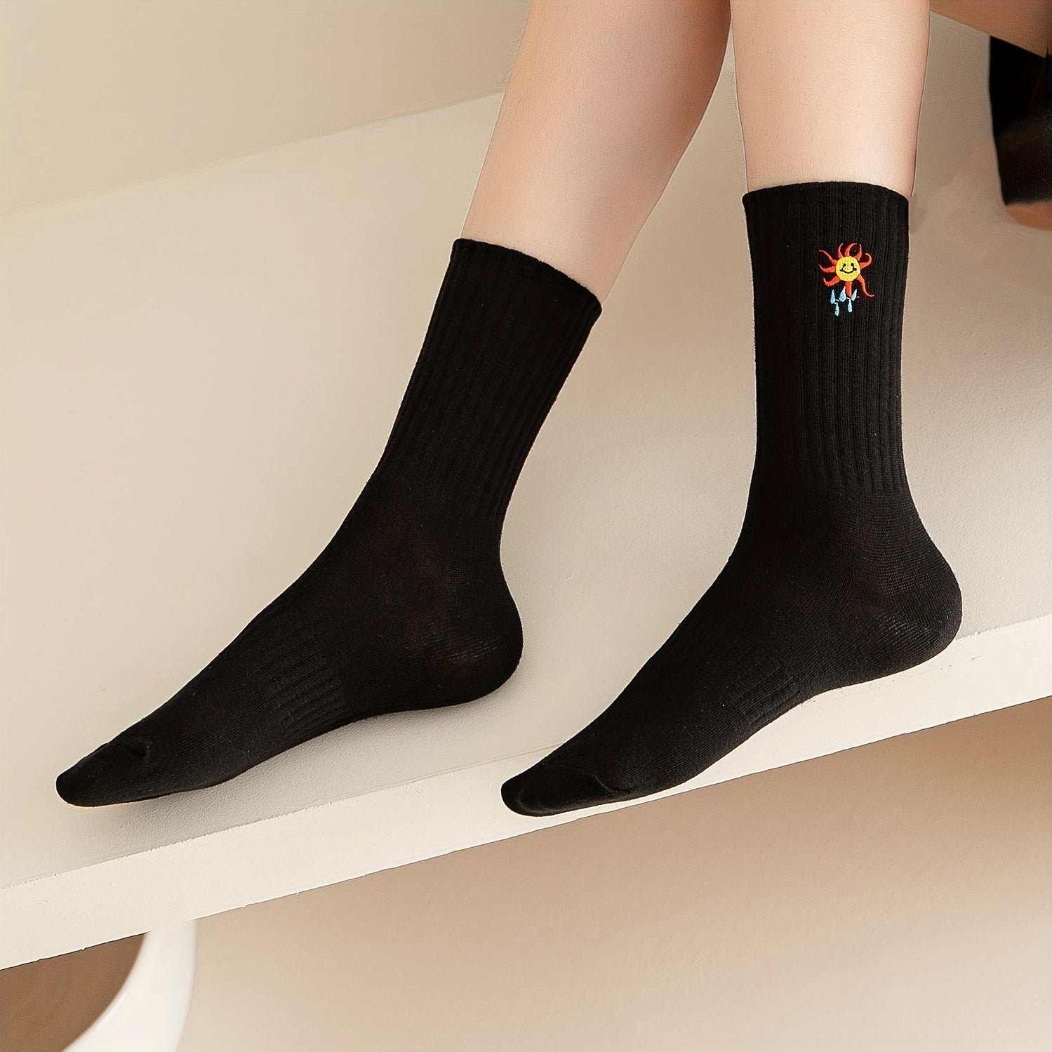 6 Pairs Cartoon Socks Comfy Breathable Stockings Women's Hosiery