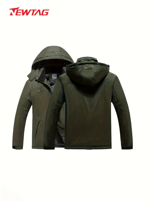 Men's Hooded Windproof Winter Jacket Zip Up Casual
