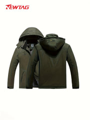 Men's Hooded Windproof Winter Jacket Zip Up Casual