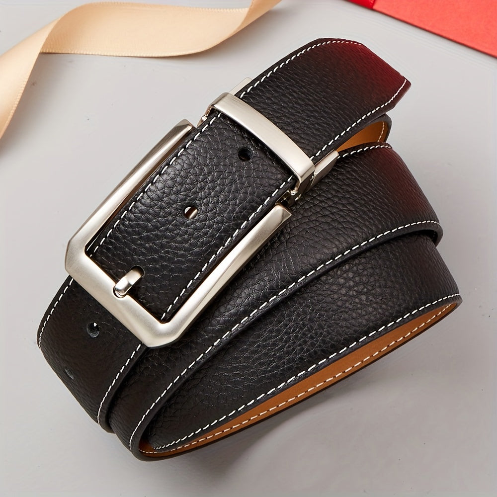 Cowhide Pin Buckle Belt Casual Business Leather Belt For Men