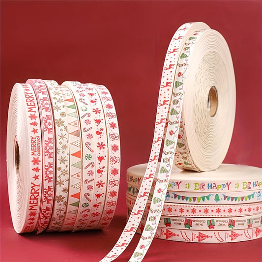 5Yards 15mm Christmas Cotton Ribbon, Party Decor, Gift Wrap
