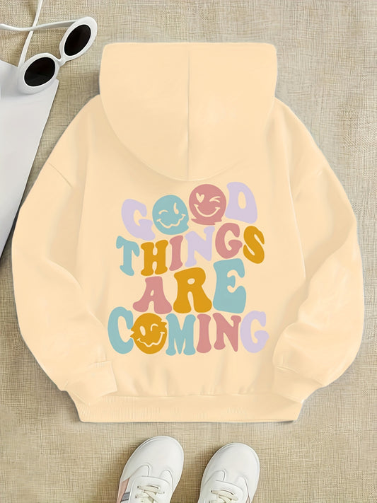 Girl's Fleece Slogan Hoodie Sweatshirt Pullover