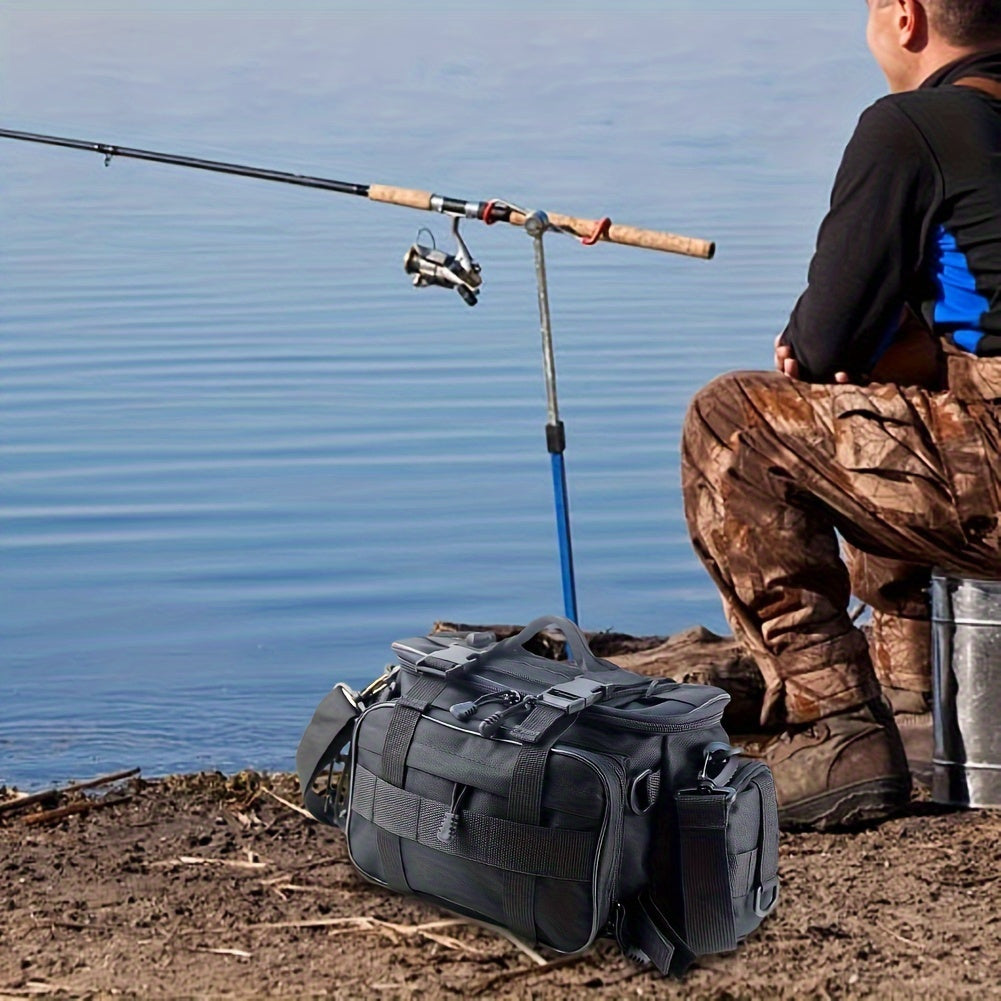Large Capacity Fishing Tackle Bag with Multiple Pockets