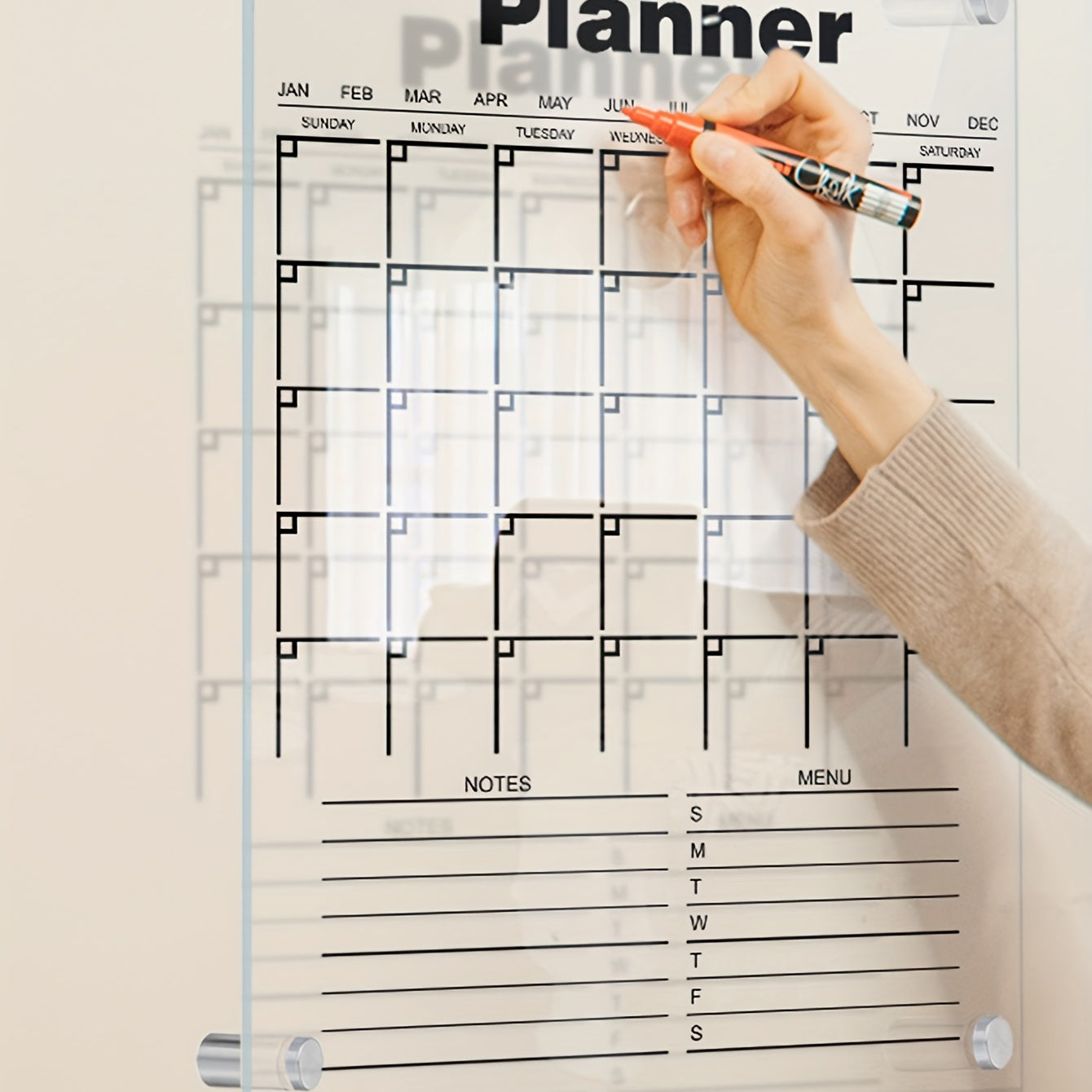 Acrylic Transparent Planner Message Board with Nails