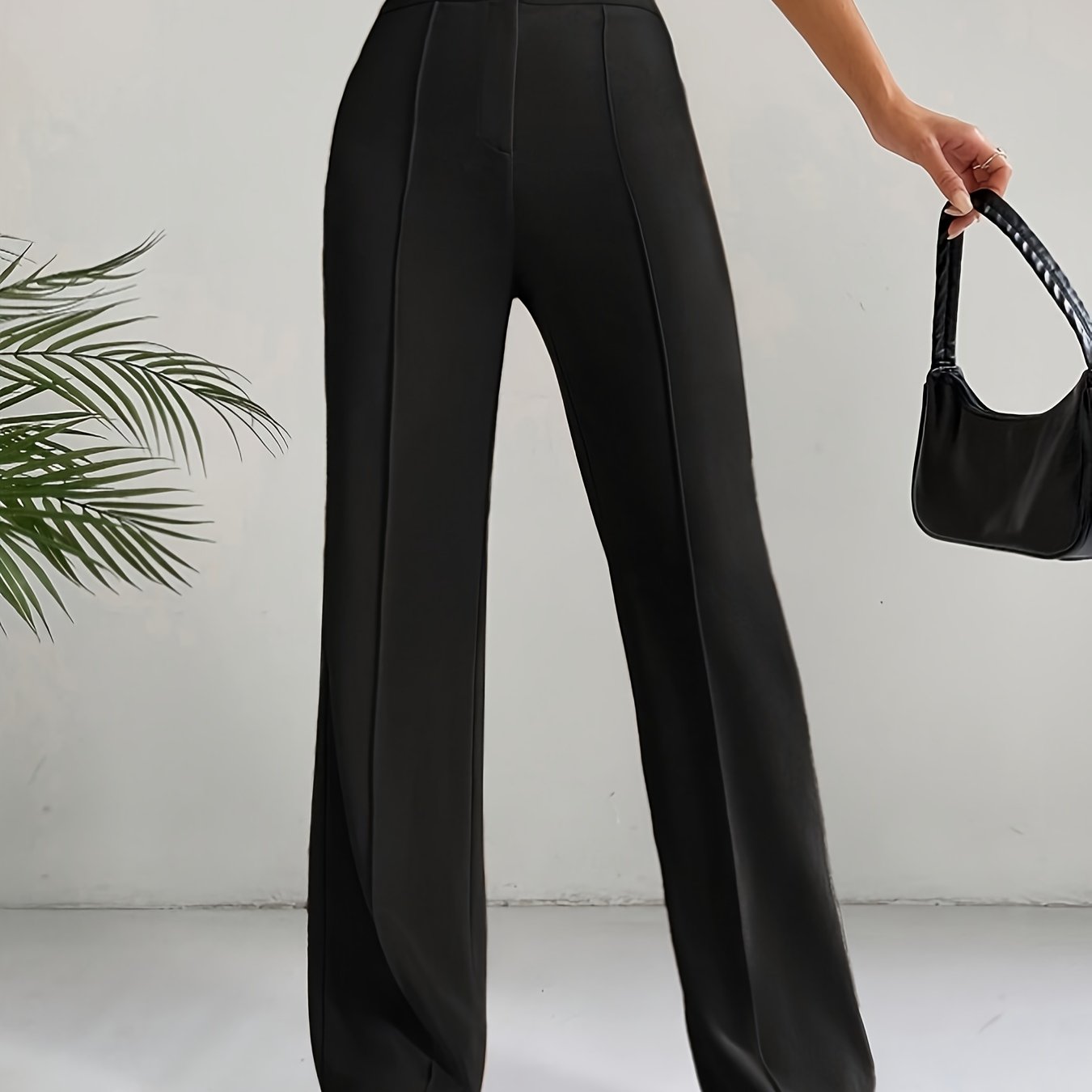  High Waist Straight Leg Trousers