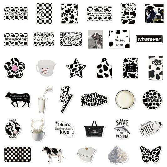 65pcs Cow Style Stickers DIY Waterproof Decoration Kit