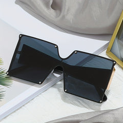 Oversized Square Sunglasses UV400 Metal Sun Shades