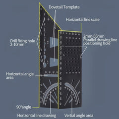1pc Aluminum Alloy Carpentry Angle Ruler Stop Type Fixed Line Drawing Device