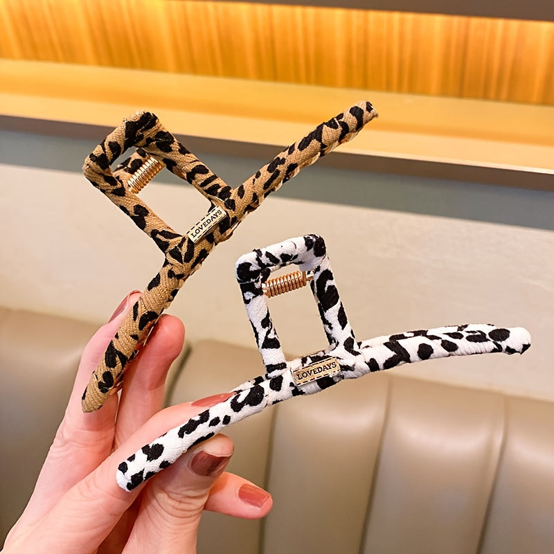 Leopard Print Hair Claw Large Hair Clip