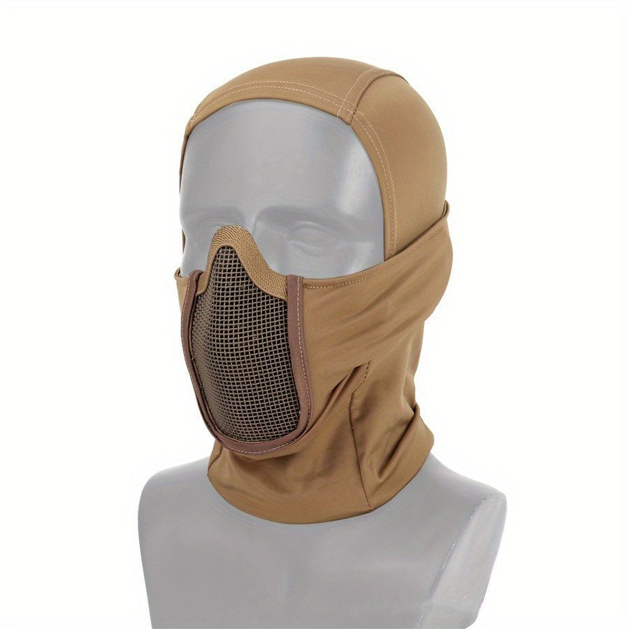 Tactical Full Face Balaclava Cap Metal Mesh Mask for Airsoft Paintball