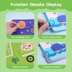 Quiet Book Toy with Reusable Stickers for Ages 3 - Develops Cognitive Skills