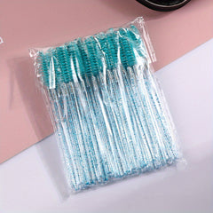 50pcs Crystal Eyelash Brush Mascara Wands Applicator Eyebrow Wands