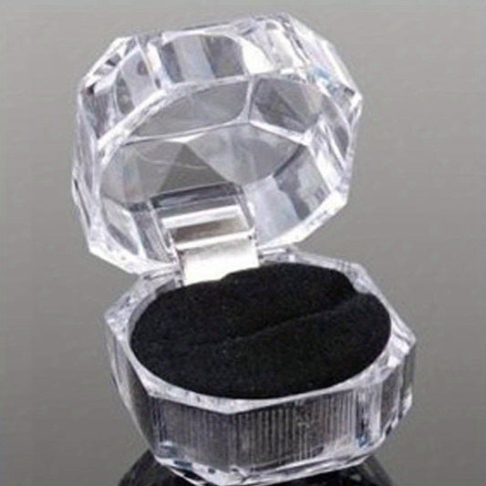 20 Pcs Plastic Ring Boxes Crystal Earrings Jewelry Storage Wedding Proposal