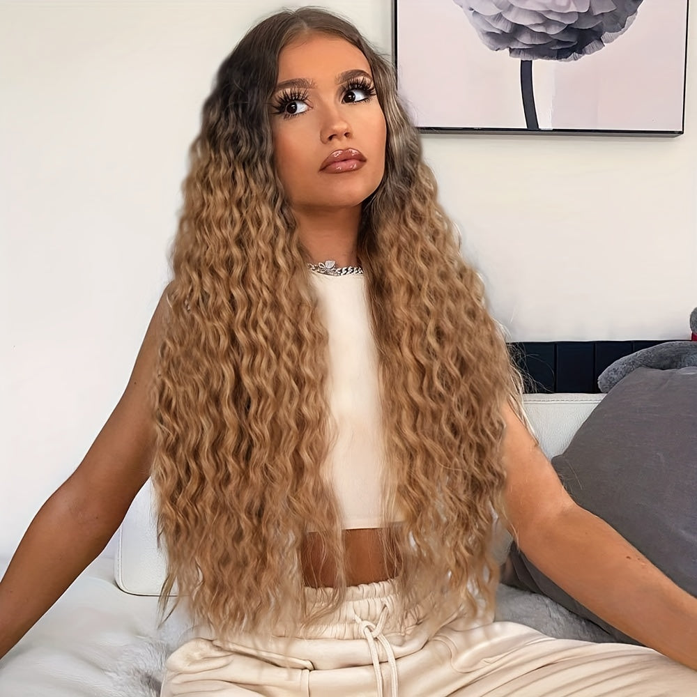 Small Curly Wavy Synthetic Wigs 130 Density Wigs For Women